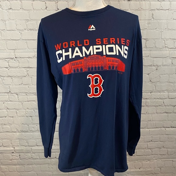 MAJESTIC Boston Red Sox MLB World Series Champions Long Sleeve Tee - Picture 1 of 3